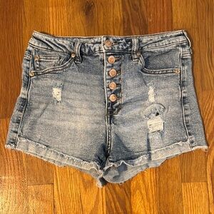 Altard State Blue Distressed Cut-Off Jean Shorts